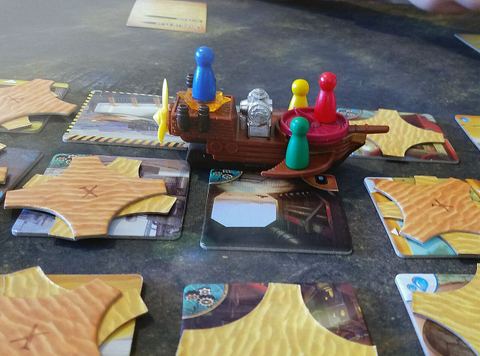 Forbidden Desert board game. We survived scorching heat and relentless sandstorms to recover a legendary flying machine buried deep in the ruins of an ancient city!