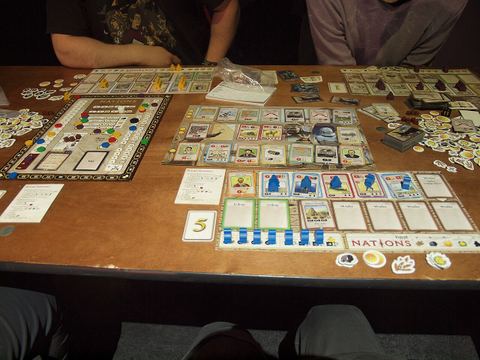 A game of Nations being played at a special board game day in central Helsinki, Finland.