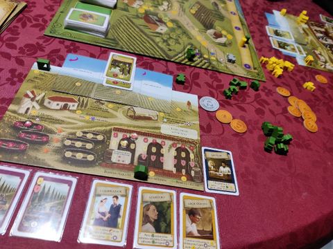 Partida al juego de mesa Viticultura